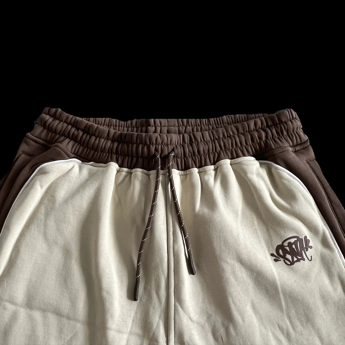 PIPE HOODIE & SHORT SET (BEIGE/BROWN)