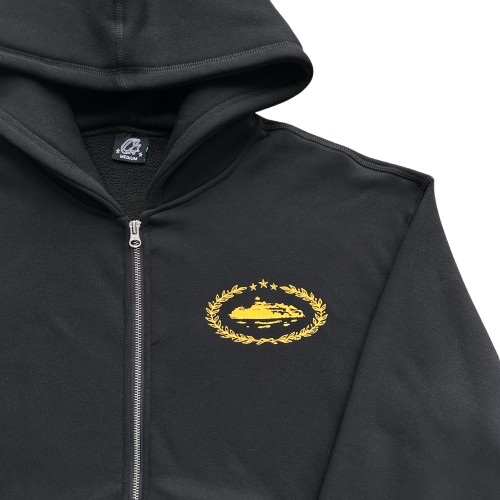 SUPERIOR ROYALE ZIP HOODIE (BLACK/YELLOW)