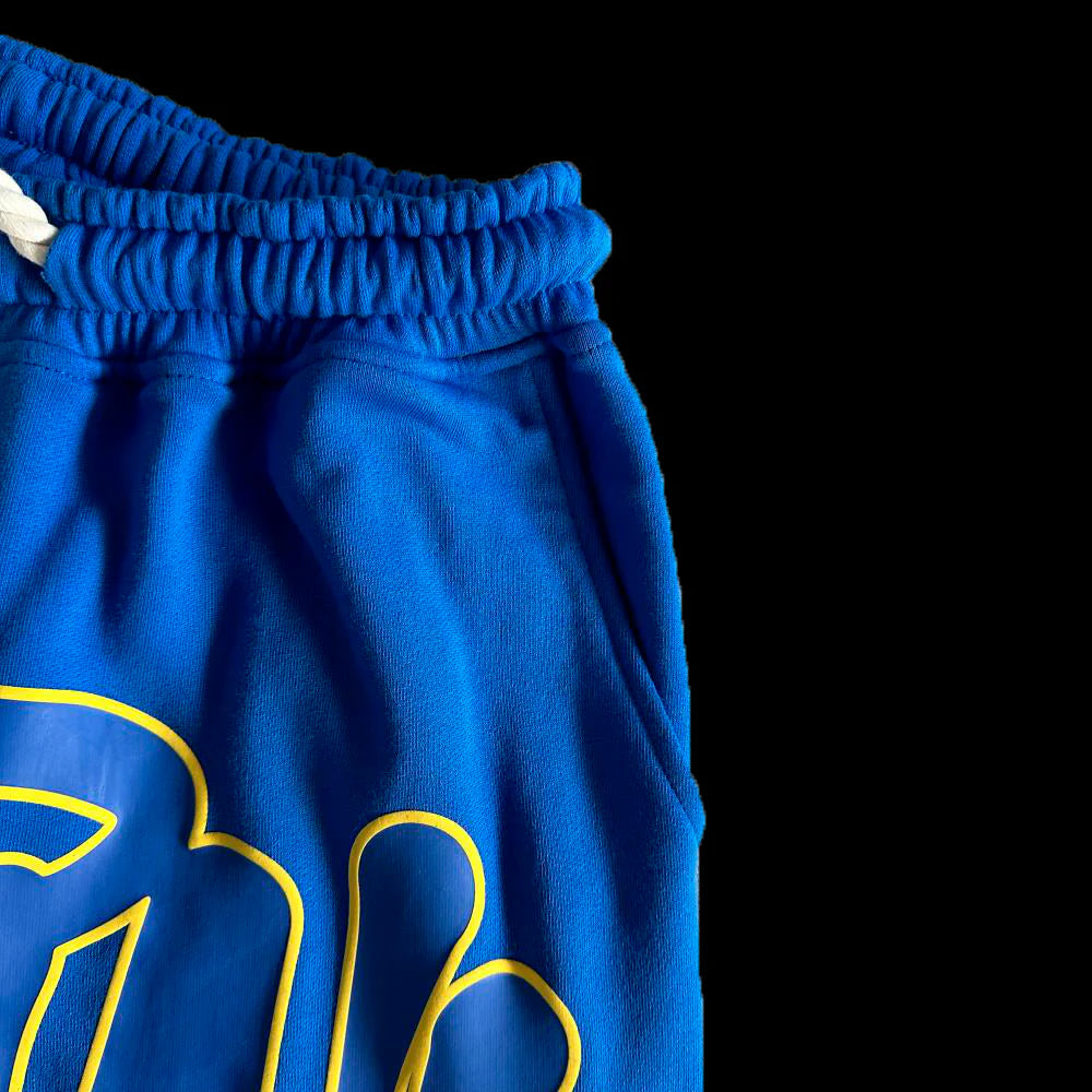 T-SHIRT & SHORTS LOGO SET (BLUE / YELLOW)