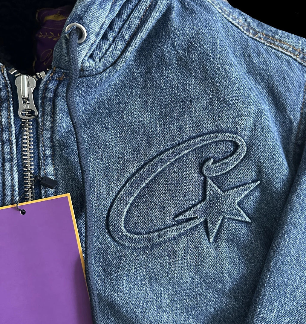 EMBOSSED C-STAR DENIM JACKET (BLUE)