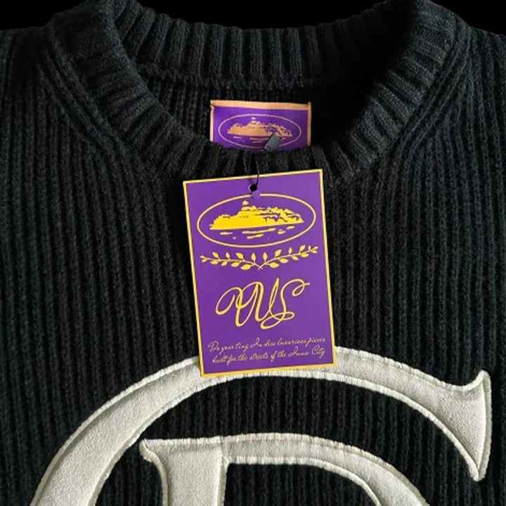 CREST KNIT SWEATER (BLACK)