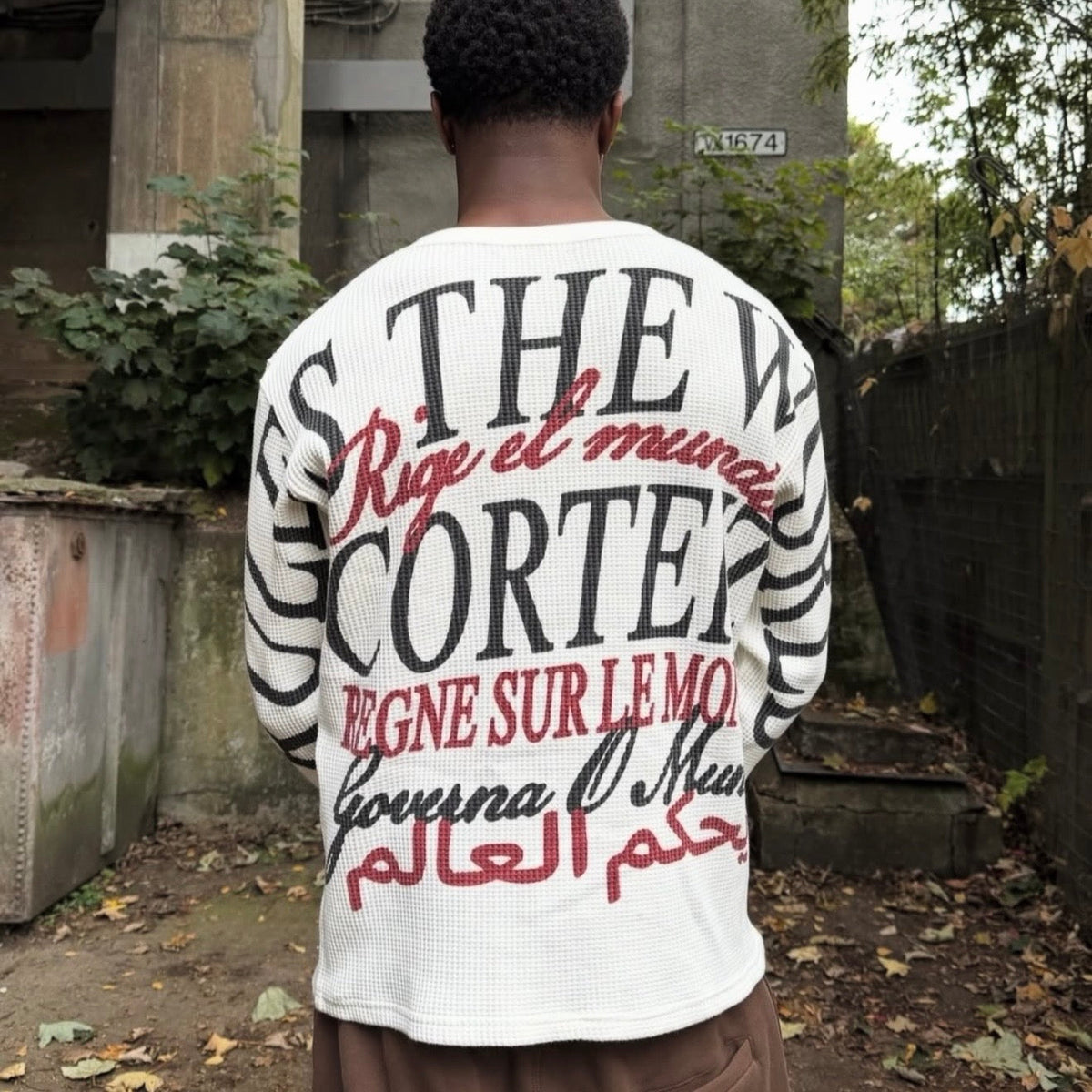 CORTEIZ WORLDWIDE WAFFLE THERMAL (WHITE)