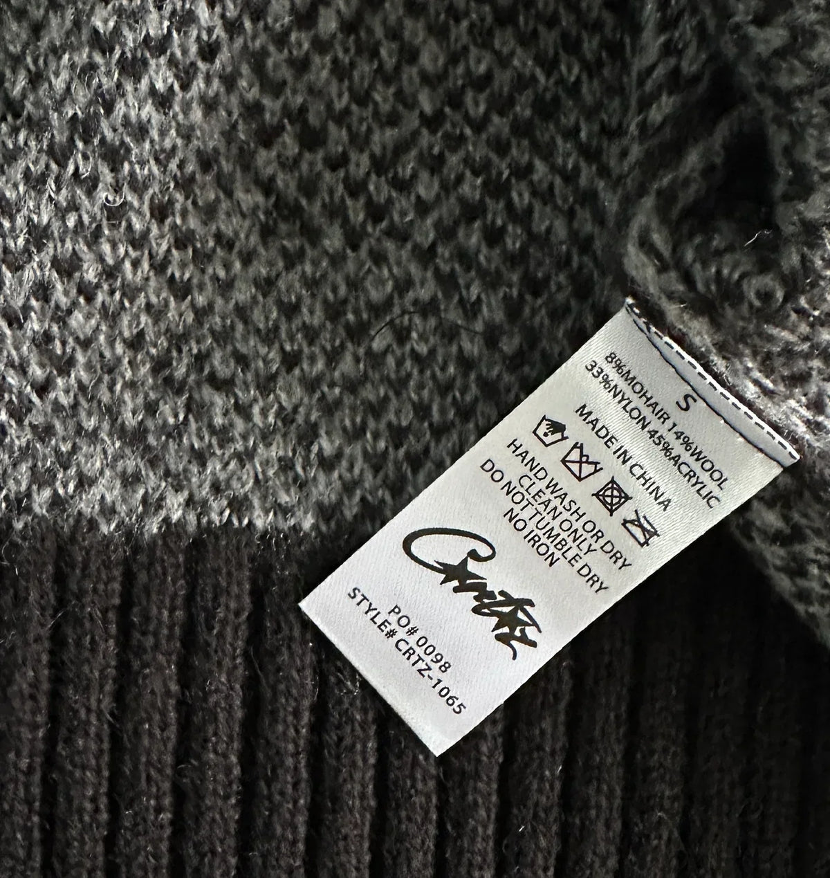 MOHAIR FUZZY COLLAR SWEATER (BLACK CAMO)