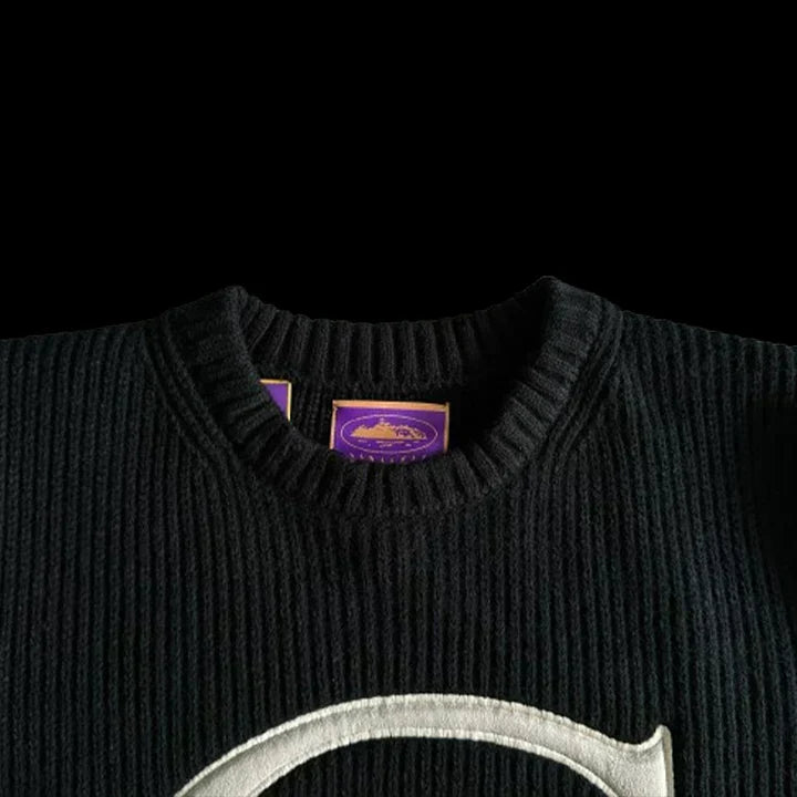 CREST KNIT SWEATER (BLACK)