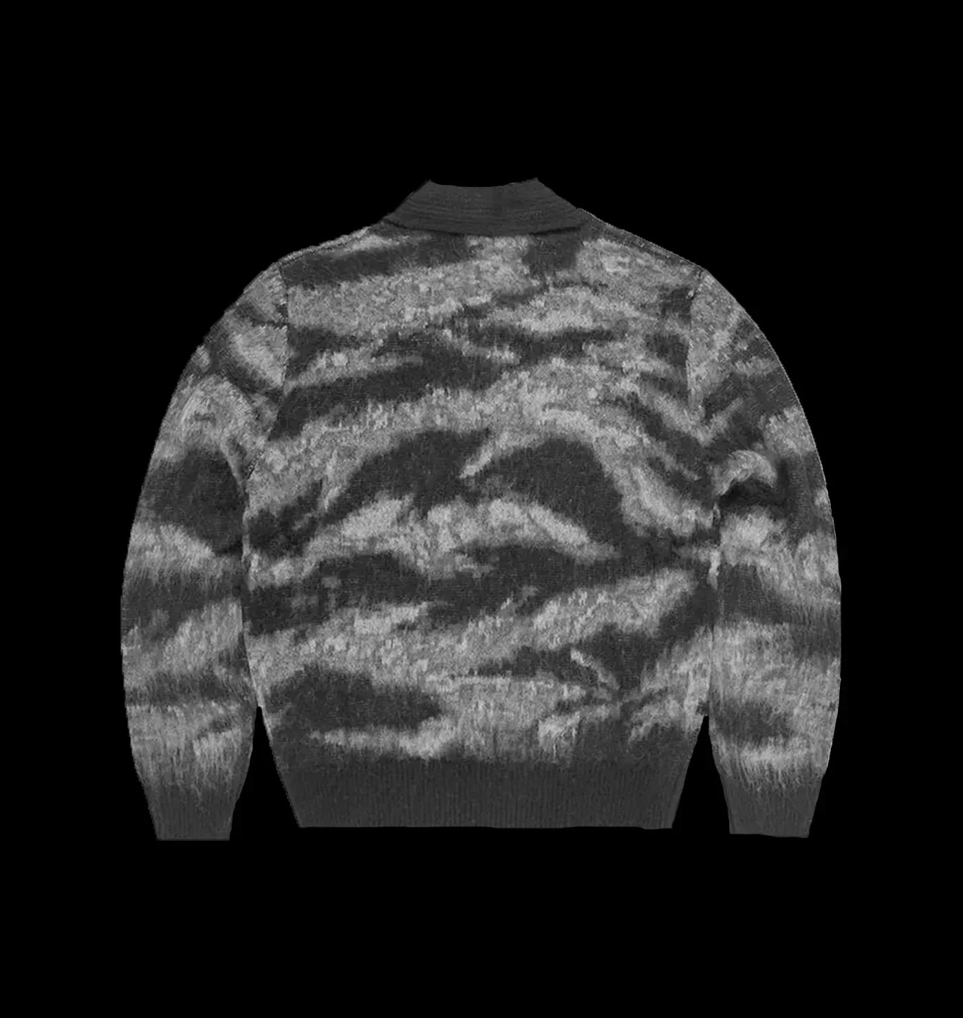 MOHAIR FUZZY COLLAR SWEATER (BLACK CAMO)