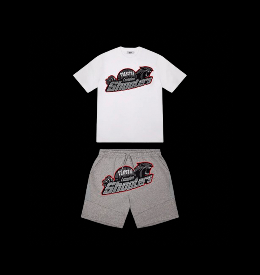 TEE & SHORTS SET (WHITE/GREY/RED)