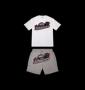 TEE & SHORTS SET (WHITE/GREY/RED)
