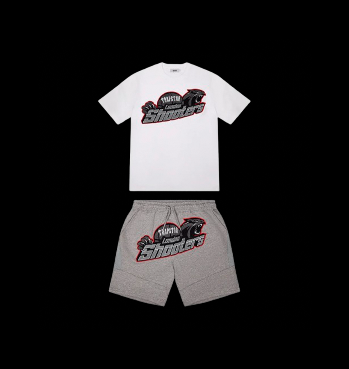 TEE & SHORTS SET (WHITE/GREY/RED)