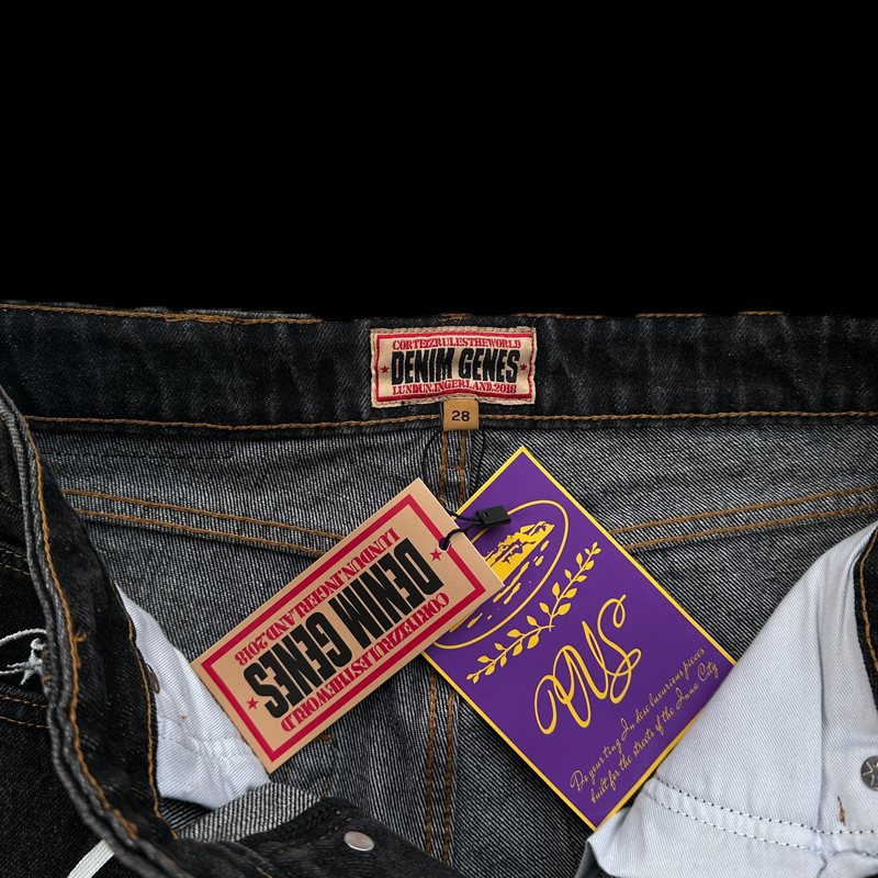 DENIM SHORTS WASHED (BLACK)