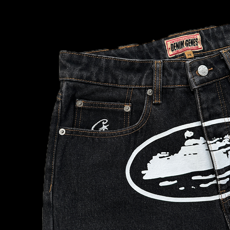 DENIM SHORTS WASHED (BLACK)