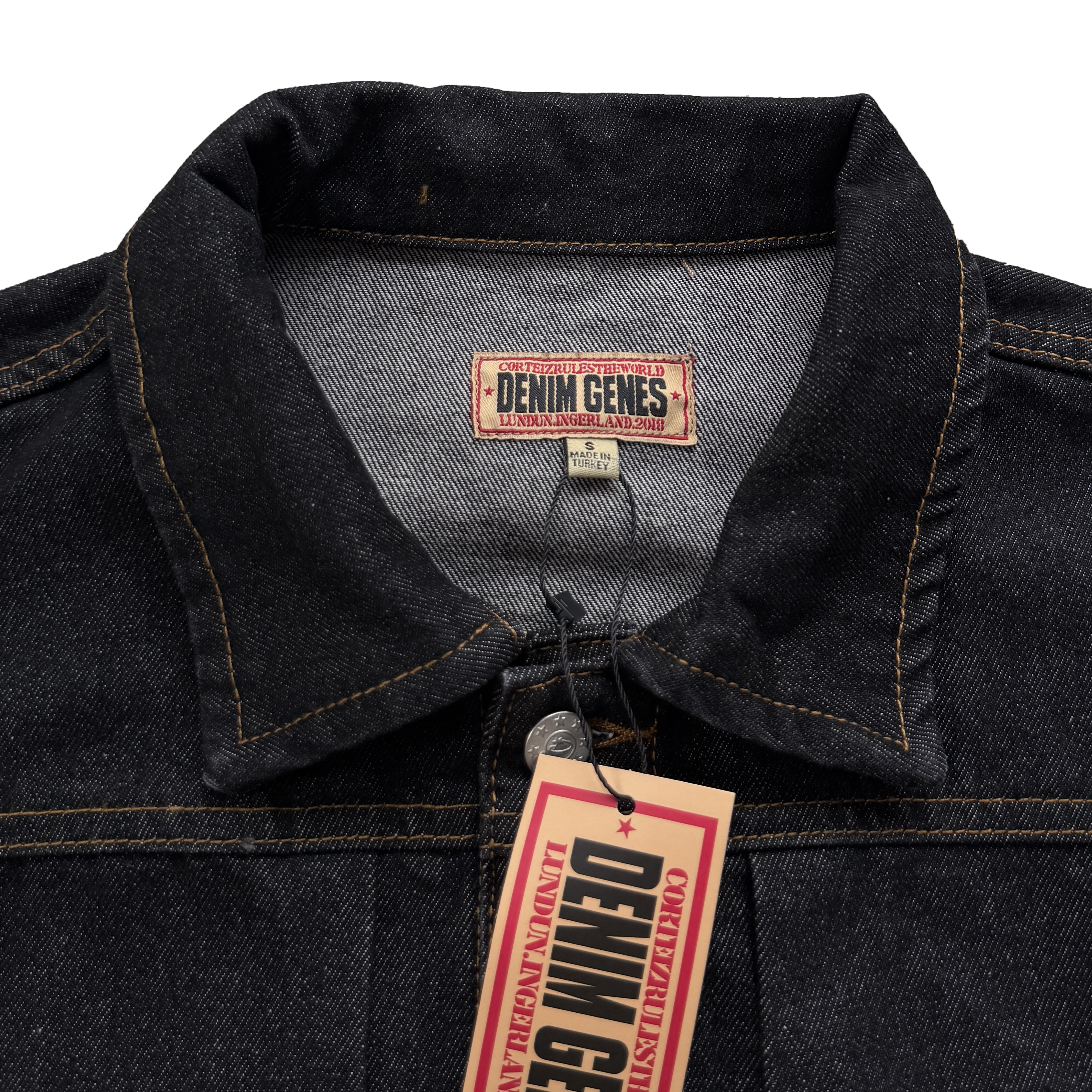 CORTEIZ CREST CHAINSTITCH DENIM JACKET (WASHED)