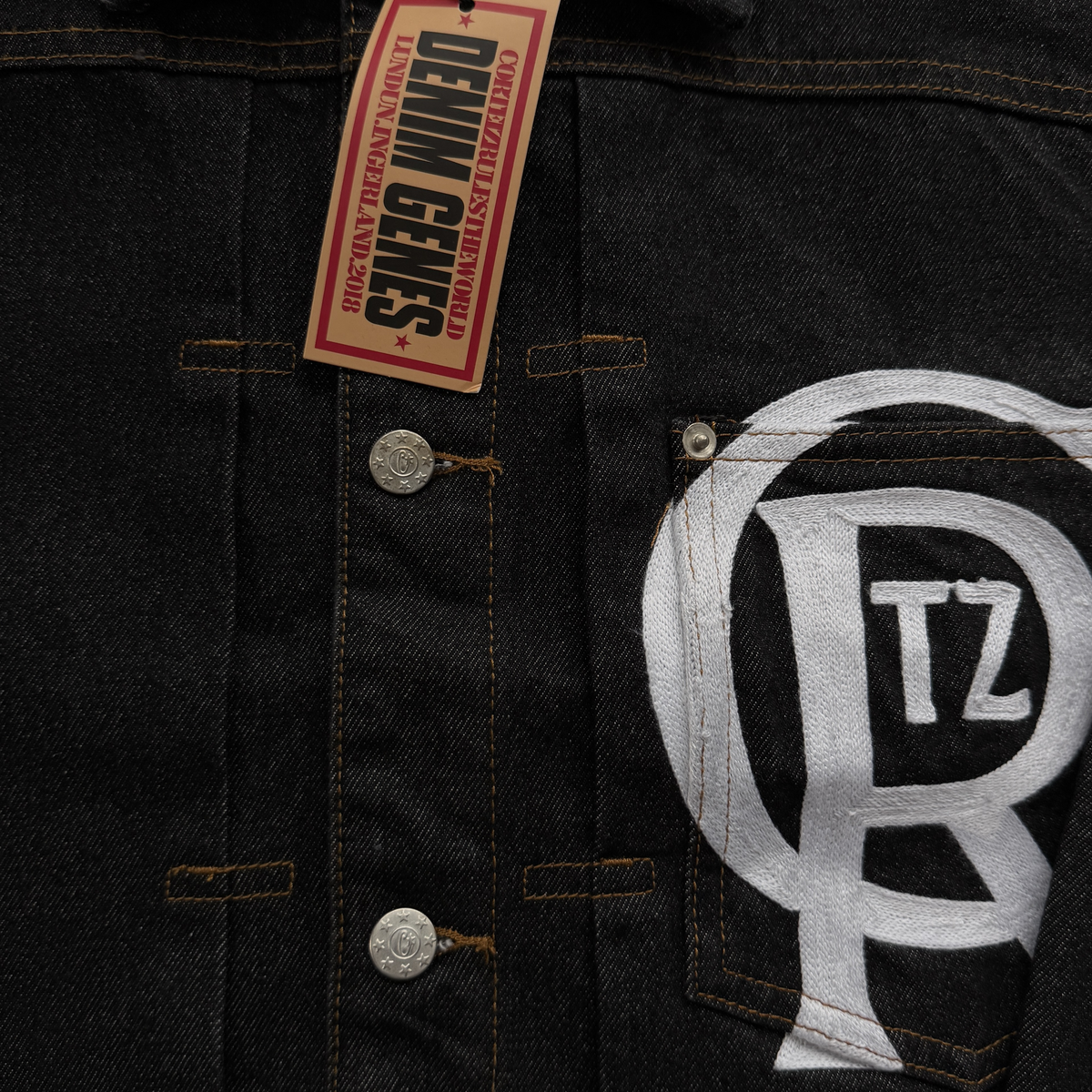 CORTEIZ CREST CHAINSTITCH DENIM JACKET (WASHED)