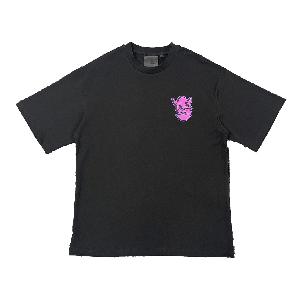 SYNA GRAF PRINTED TEE (BLACK/PURPLE)
