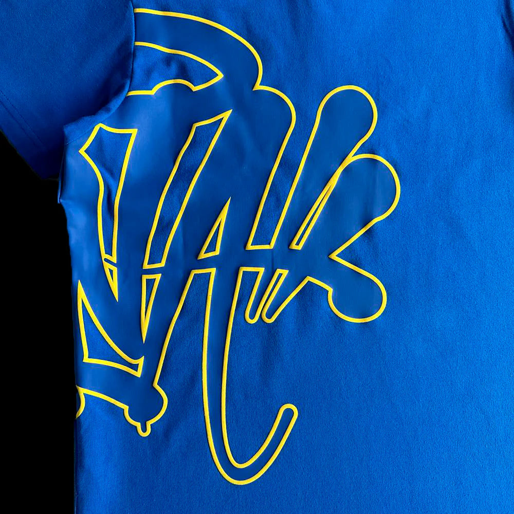 T-SHIRT & SHORTS LOGO SET (BLUE / YELLOW)