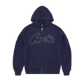 CORTEIZ THICK STITCH ALLSTARZ ZIP HOODIE (NAVY)