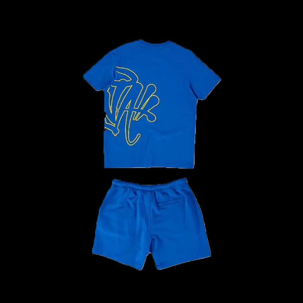 T-SHIRT & SHORTS LOGO SET (BLUE / YELLOW)