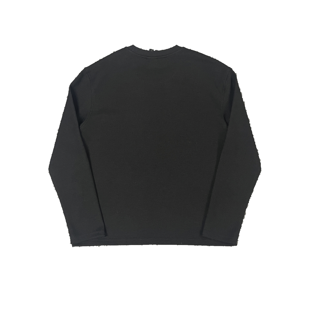 SYNA LS WAFFLE TEE (BLACK)