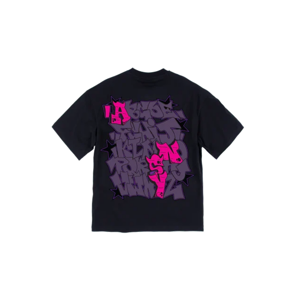 SYNA GRAF PRINTED TEE (BLACK/PURPLE)