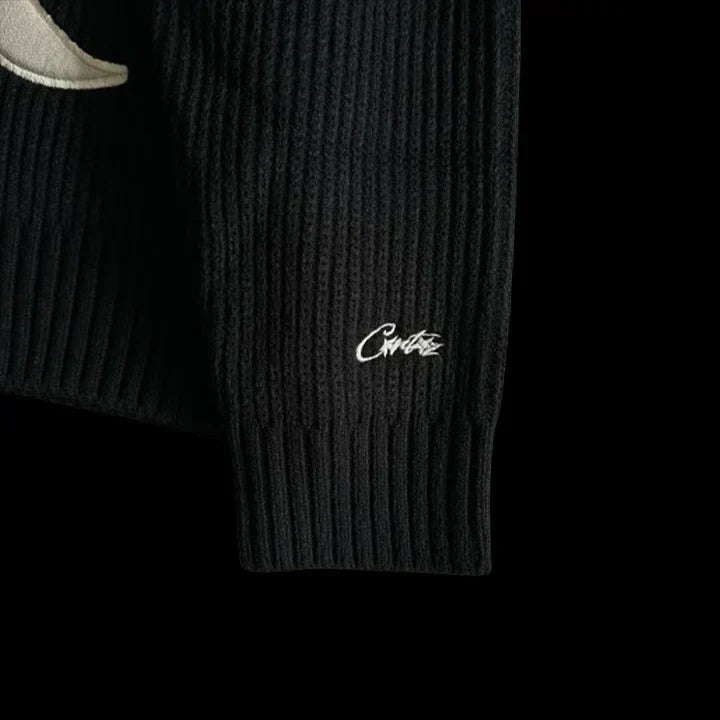 CREST KNIT SWEATER (BLACK)