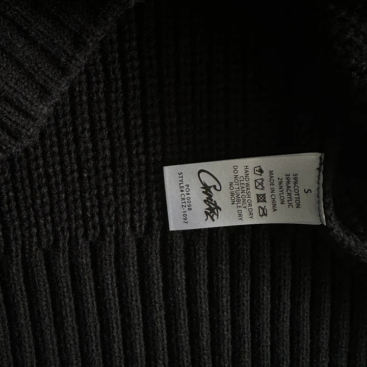 CREST KNIT SWEATER (BLACK)