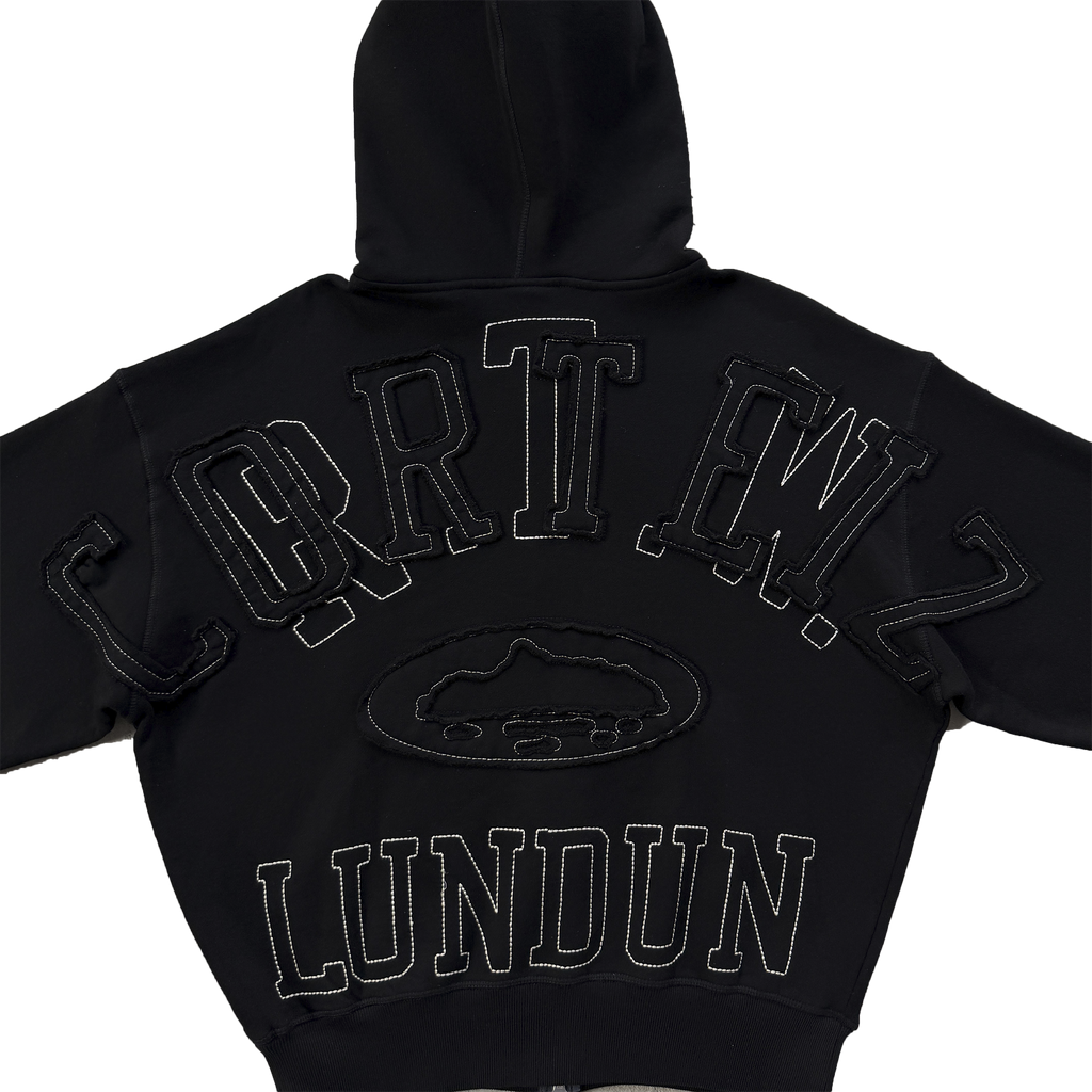 CORTEIZ LUNDUN STITCH ZIP HOODIE (BLACK)