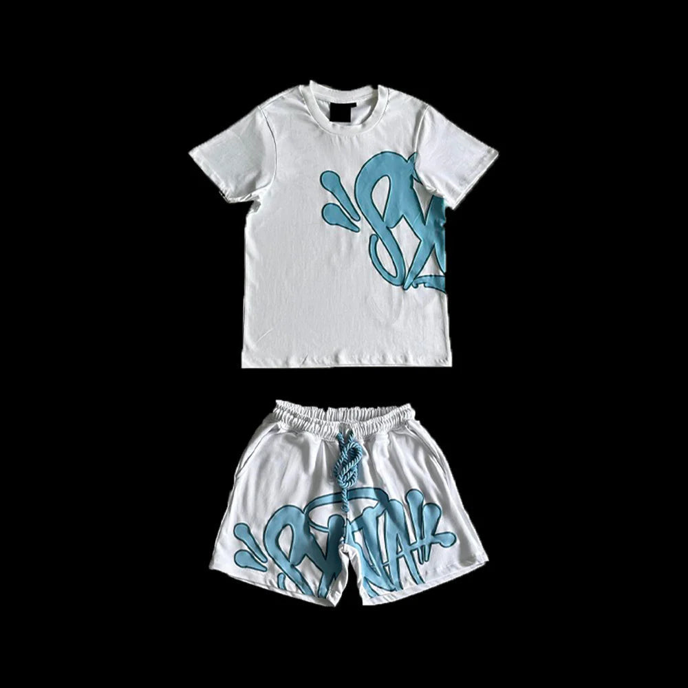T-SHIRT & SHORTS LOGO SET - (WHITE)