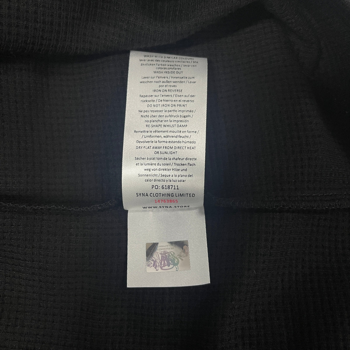 SYNA LS WAFFLE TEE (BLACK)