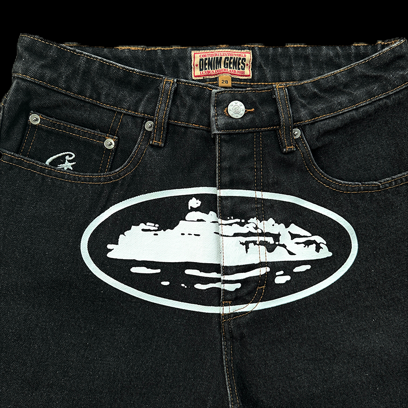 DENIM SHORTS WASHED (BLACK)
