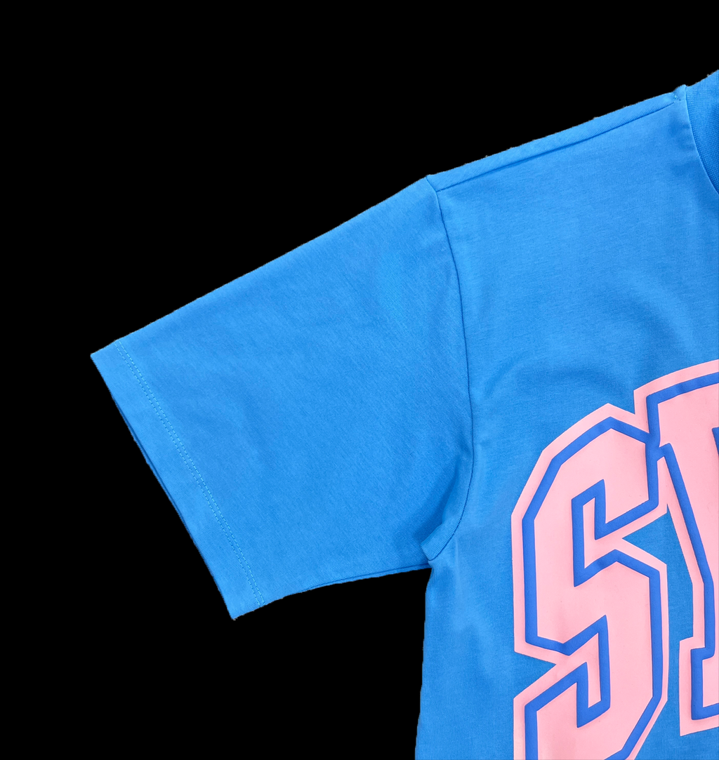 CORTEIZ COLLEGE TEE (BLUE/PINK)