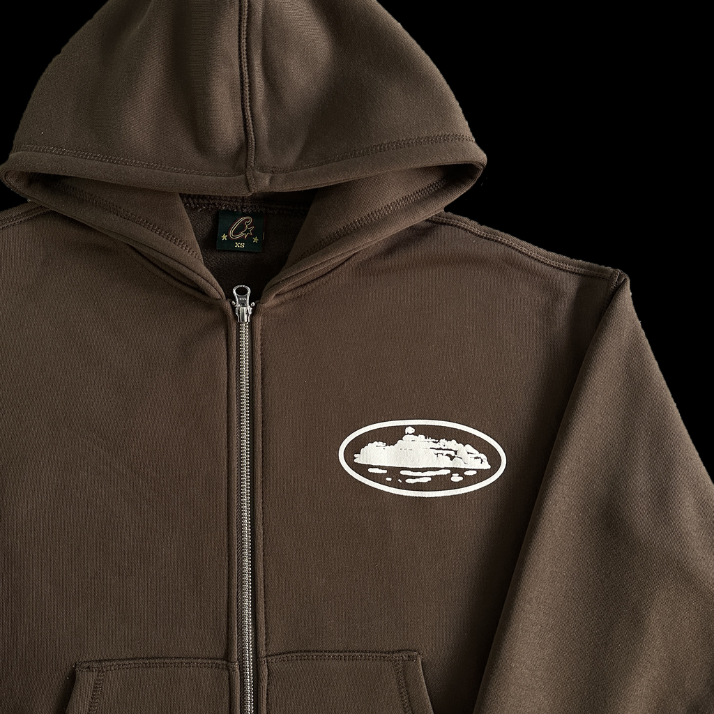 ISLAND PUFF PRINT ZIP TRACKSUIT (BROWN)