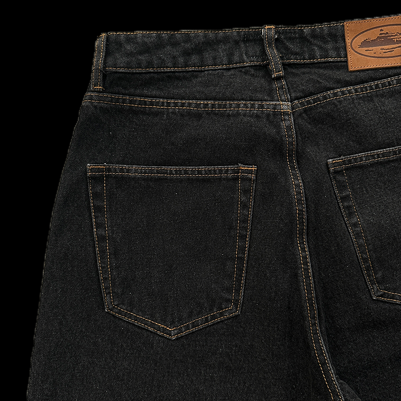 DENIM SHORTS WASHED (BLACK)