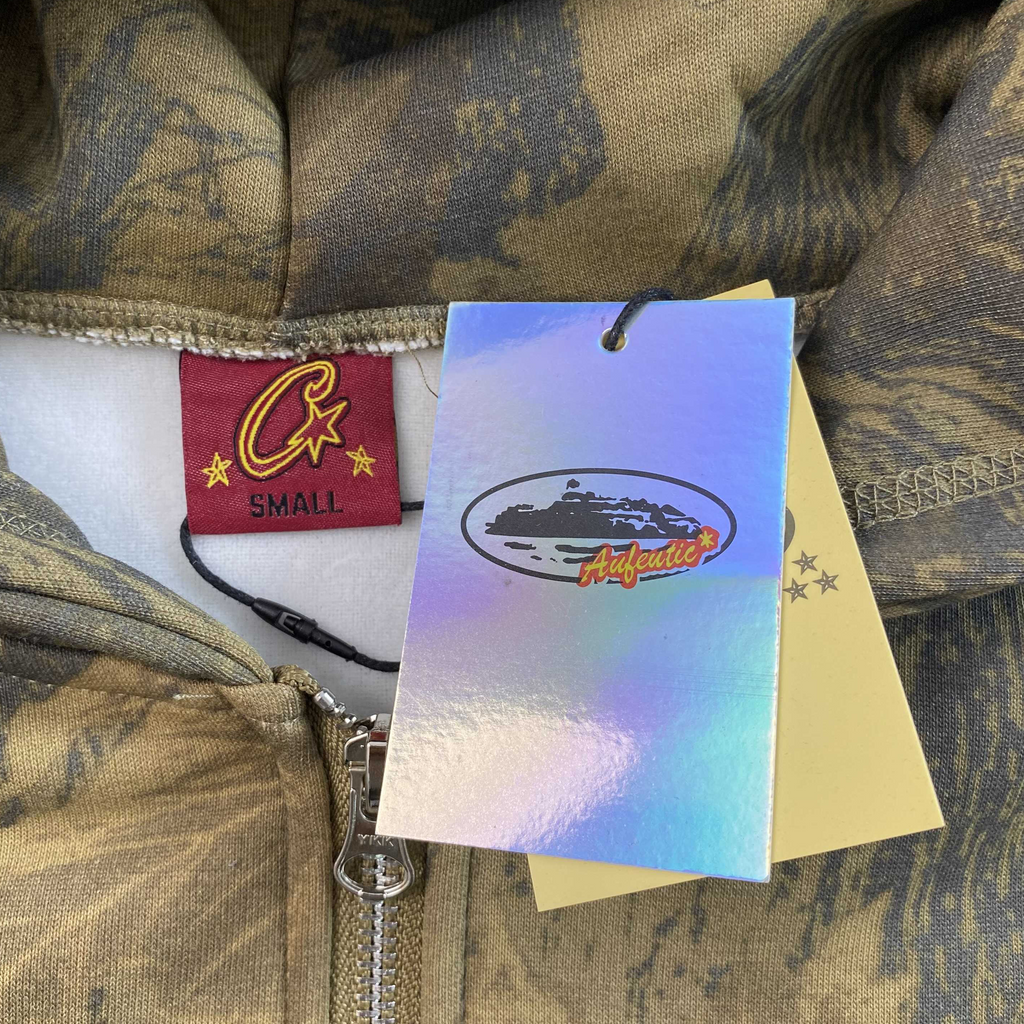 CORTEIZ ISLAND PUFF PRINT ZIP HOODIE (FOREST CAMO)