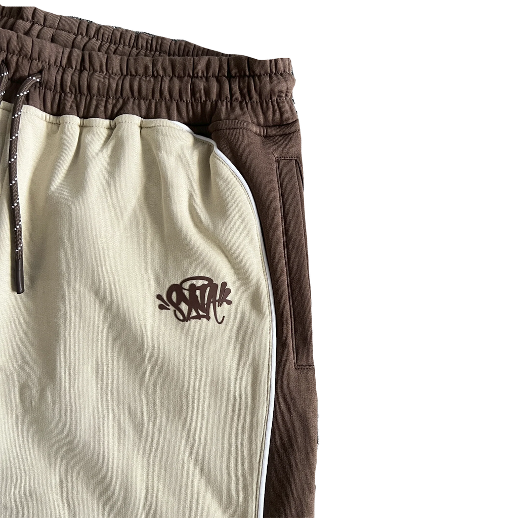 PIPE HOODIE & SHORT SET (BEIGE/BROWN)
