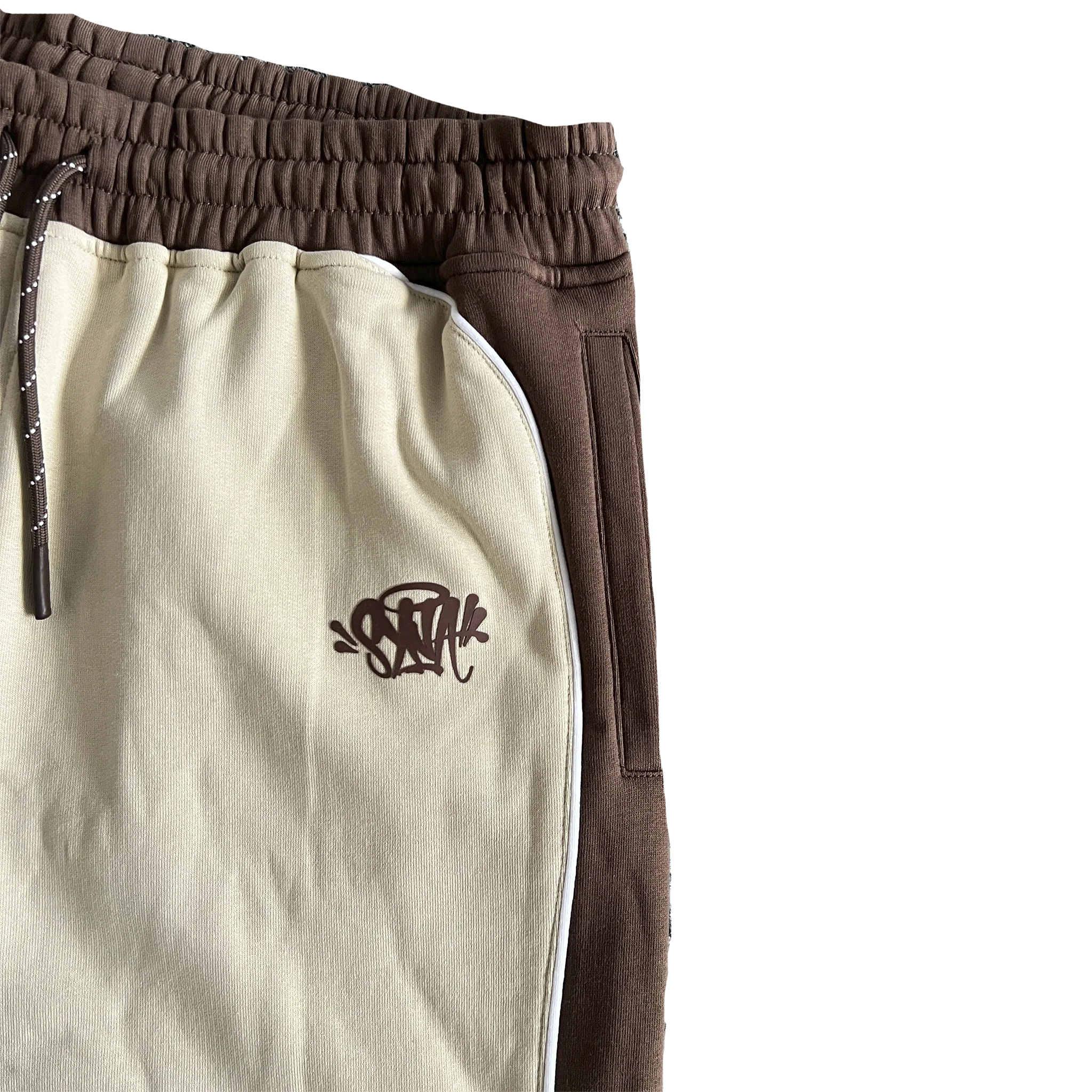 PIPE HOODIE & SHORT SET (BEIGE/BROWN)