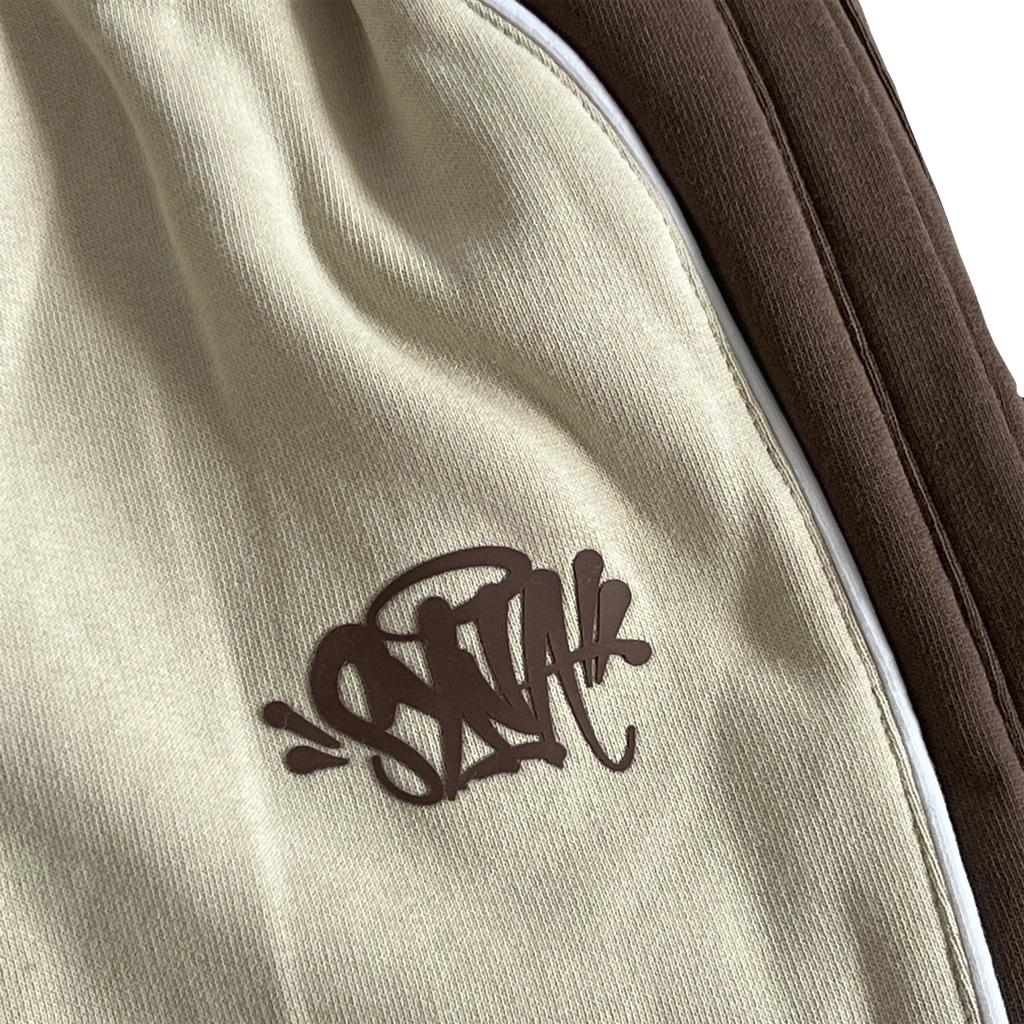 PIPE HOODIE & SHORT SET (BEIGE/BROWN)