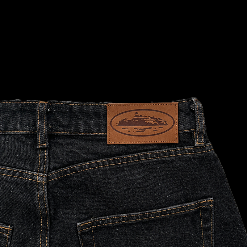 DENIM SHORTS WASHED (BLACK)